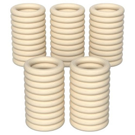 Chiluxendo 50 Pièces Anneau en Bois Cercle, Anneaux de Macramé Naturel Lisse, Anneau de Dentition Bois Non Traité, pour l’Artisa