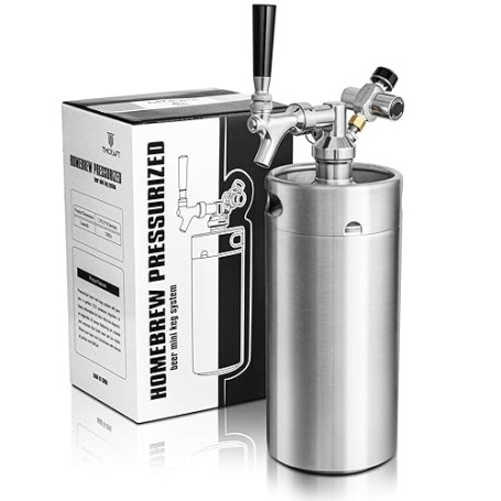 TMCRAFT Mini cultivateur de fût en acier inoxydable pressurisé de 3,7 g avec régulateur de CO2 mis à jour pour garder la fraîche