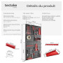 tectake® Panneau Mural Perforé Porte outils mural Lot de 4 Panneaux 160 x 2 x 60 cm 34 pcs Crochet & Supports, Extensible Systèm