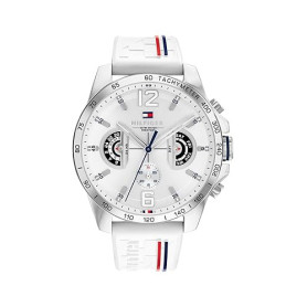 Tommy Hilfiger Montre Analogique Multifonction Quartz pour Hommes avec Bracelet en Silicone, en Acier Inoxydable ou en Cuir, sou