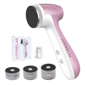 AprElm Éliminateur électrique rechargeable de callosités avec 3 tailles de 120 disques de papier abrasif, lime à pied électrique