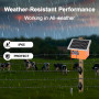 FarmNix 32 KM ClôTure éLectrique Solaire, Pour Animaux de bétail de 0.5J / 9.5kv avec Panneau Solaire de 7.5W 12V 7Ah, alimentat