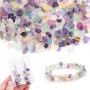 DAHI Environ 450pcs Perles Pierre Naturelle pour Bracelet, 5 à 8 mm Irrégulières, 2 Brins Perle de Fluorite Précieuses, Perles N