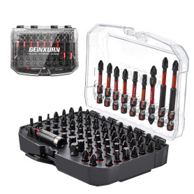 GEINXURN 83 Pièces Coffret d’embouts de Tournevis en Acier S2 Magnétique Torx/Phillips/Pozidriv/Plat/Hex Embouts de Vissage, Por