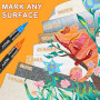 NICETY 180 Couleurs Feutres Acryliques – Marqueurs Pinceaux pour Peinture sur Pierre, Bois, Verre, Céramique – Pointe Pinceau 1-