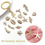 VOOSFSIE 50 Pièces Pendentif, Breloques Mixtes d'étoile de mer coquillage, Acier Inoxydable Doré - Vente en Gros de Fournitures