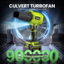 Souffleur de Feuilles sans Fil, 900 000 TR/Min, 2 Batteries, Chargeur et 2 Buses Incluses, pour Jardin, Terrasse, Voiture, Neige