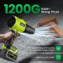 Souffleur de Feuilles sans Fil, 900 000 TR/Min, 2 Batteries, Chargeur et 2 Buses Incluses, pour Jardin, Terrasse, Voiture, Neige