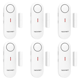 TECKNET Alarme Porte et Fenêtre sans Fil, Alarme et Carillon 2 en 1, Contrôle du Volume à 3 Niveaux, Systeme Alarmes Maison, Ala