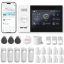 RenseCum Alarme Maison sans Fil WiFi 4G sans Abonnement, Kit Alarme Maison Connectée 24 Pièces avec Écran Tactile 4,3", Sirène 1