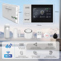 RenseCum Alarme Maison sans Fil WiFi 4G sans Abonnement, Kit Alarme Maison Connectée 24 Pièces avec Écran Tactile 4,3", Sirène 1