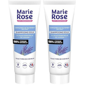 MARIE ROSE - Shampooing Doux Anti-Poux - Complément de Traitement - 250 mL - Shampooing à l'Huile Essentielle de Lavande - Tout