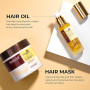 Karseell Collagen Masque Cheveux et Huile Cheveux, Maca Essence Set de Réparation pour Cheveux Secs et AbiméS Tous Types de Chev