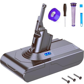 FLYLINKTECH V8 6000mAh Remplacement Batterie Dyson V8 SV10 Li-ion Batterie pour Dyson V8 Absolute Fluffy Animal SV10 Aspirateur