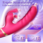 Rabbit Vibromasseurs Feminin, Sextoyse Femme Clitoridienne 12 Modes de Vibration, Tige Épaisse en Silicone Gode Vibro-masseur Se