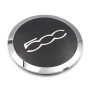 Pack De 4 Enjoliveurs De Roue, Enjoliveurs De Roue avec Bord Chromé pour Fiat 500 51884863 Compatible avec 68078419ac 68078421ac