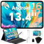 TECLAST T65 Tablette 13.4 Pouces Android 16, Écran 120Hz, Dual SIM 4G LTE, 10000mAh, 26Go RAM + 256Go ROM, Widevine L1, Tablette