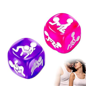 WeddHuis Set de 2 Dés Érotiques Jeu de Positions Sexuelles Livre Ludique pour Couples Jeu Humoristique pour Soirées, Chambre à C