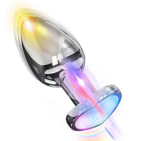 AMAZBEE Vibration Bouchon Anal Vibrateur Butt Plug pour Femmes Hommes Coeur Light Up Prostate Massager avec Télécommande Acier I