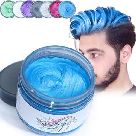 Coloration Temporaire Cheveux Cire de Couleur Cheveux Lavable pour Cosplay Halloween Fêtes Cire Colorante Cheveux