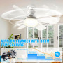 PQETBV Ventilateur de Plafond avec Lumière et Telecommande, Lumières du Ventilateur de Plafond avec Douille E27, 6 Pales, 3 Vite