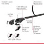 Compatible avec Renault Clio 3 Estate 2005-2012 ACE-1 Barres de Toit Railing Porte-Bagages de Voiture Noir Aluminium 2 Barres