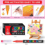 Bonala 168 Couleurs Feutre Acrylique, Acrylic Marker Pinceau pour le Feutres Coloriage Adulte，Liquide Direct Marqueur Acrylique