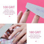 URAQT Lime à Ongles Professionnelle 16pcs, lime 100/180 Grain Lavable pour les ongles, Double Face - Salon de Coiffure, Animaux