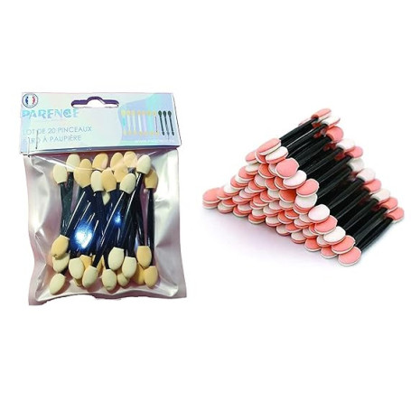 PARENCE - Lot de 20 Brosse Fard à paupière Pinceau à paupières jetable