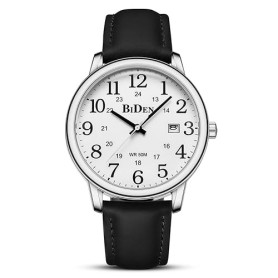 HANPOSH Montre Homme Bracelets en Cuir avec Grand Cadran numérique, faciles à Lire, Montres à Quartz étanches Montres pour Homme