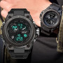 findtime Montre Militaire Tactique de Sport pour Homme Chronomètre à Grand Cadran, Alarme, Double Affichage de l'heure, rétroécl