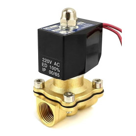 QWORK® Electrovanne 220V, 1/2''G, laiton, pour gazole eau air, DN15