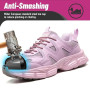 KOIFISH Chaussures de Sécurité Femme Légère Basket de Secruite Confortable Antidérapante Chaussures de Travail Embout Acier Resp