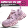 KOIFISH Chaussures de Sécurité Femme Légère Basket de Secruite Confortable Antidérapante Chaussures de Travail Embout Acier Resp