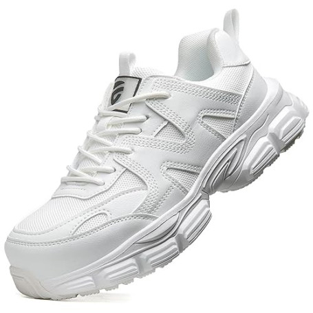 KOIFISH Chaussures de Sécurité Femme Légère Basket de Secruite Confortable Antidérapante Chaussures de Travail Embout Acier Resp