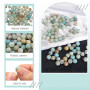 TOAOB 100pcs Perles Pierre Naturelles 6mm Perles d'Amazonite Naturelles Givrées Rondes en Vrac de Pierres Gemme Énergie pour Fab