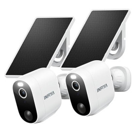 INFIYA 2K Camera Surveillance WiFi Exterieure sans Fil - Camera Exterieur sans Fil Solaire, Alerte Instantanée PIR, Vision Noctu