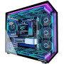 MUSETEX Y6 Boîtier PC, 7 Ventilateurs ARGB PWM Infinity Mirror préinstallés, Vue 270° en Verre Trempé, Connectique Type-C, Boîti