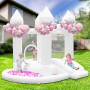 Château Gonflable avec Soufflerie, Chateau Gonflable Enfants avec Toboggan, Grande Piscine à Balles pour Mariage Fête Jardin Ann