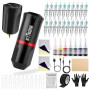 STIGMA Pro Machine à Tatouer avec Batterie, 20Pcs Aiguilles de Tatouage avec Kit de Tatouage Manuel avec Machine à Tatouer Rotat