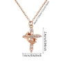ZWWOGE Collier Croix avec Couronne Femme Plaqué Or Rose, Collier Chrétien Pendentif Zirconium Brillant Réglable, Bijoux Religieu