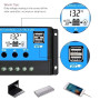 Y&H 30A contrôleur de charge solaire panneau solaire 12V/24V contrôleur de charge intelligent avec 5V contrôle de la minuterie,