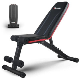PASYOU Banc de Musculation Pliable, Banc Musculation Complet Inclinable Réglable, Multifonction 7 in 1 Banc Abdominaux Entrainem