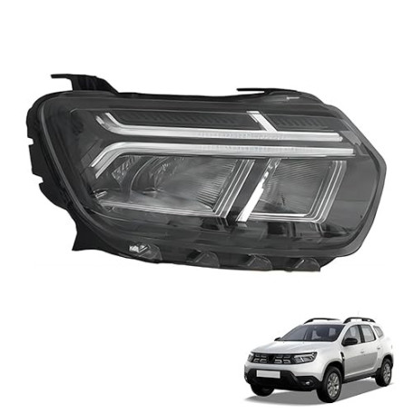 JSUDQR Phare Droit Electroplaqué Convient à DACIA DUSTER 2022 XF733-010 Electroplaqué Droit R：260101613R 260109550R