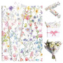 50 feuilles de papier de soie à motifs floraux wildflower pour emballage cadeau fleurs décoration de fête prénatale mariage anni