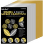 Papier cartonné miroir doré et argenté A4 – 26 feuilles (13 dorées + 13 argentées), 250 g/m², métallisé, réfléchissant, pour déc
