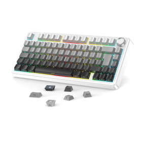 OMOTON Capuchons de Touches en Français, Cherry Profil 127 Touches PBT avec extracteur de Touches, Gravur Latéral pour MX Switch