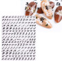 JMEOWIO Paillettes Vieille Lettre Stickers Ongles Nail Art 6 Feuilles Autocollants Ongles Autoadhésif Deco Ongle Nail Art Design