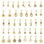 PH PandaHall 40 pcs Pendentifs Fleur avec Clip 20 Style Pendentifs Pendentifs En Forme de Fleur avec Fermoir Mousqueton pour la