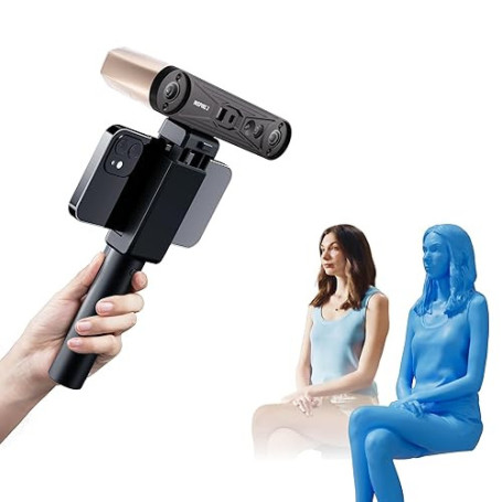 Revopoint INSPIRE 2 Scanner 3D pour impression 3D, double modes lumière structurée & laser, précision jusqu'à 0,03 mm, scan exté